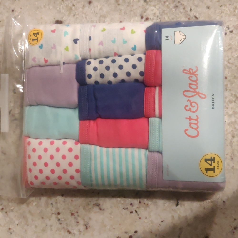 Girls' 14pk Multi Colored Cotton Briefs In Size 14 By Cat & Jack